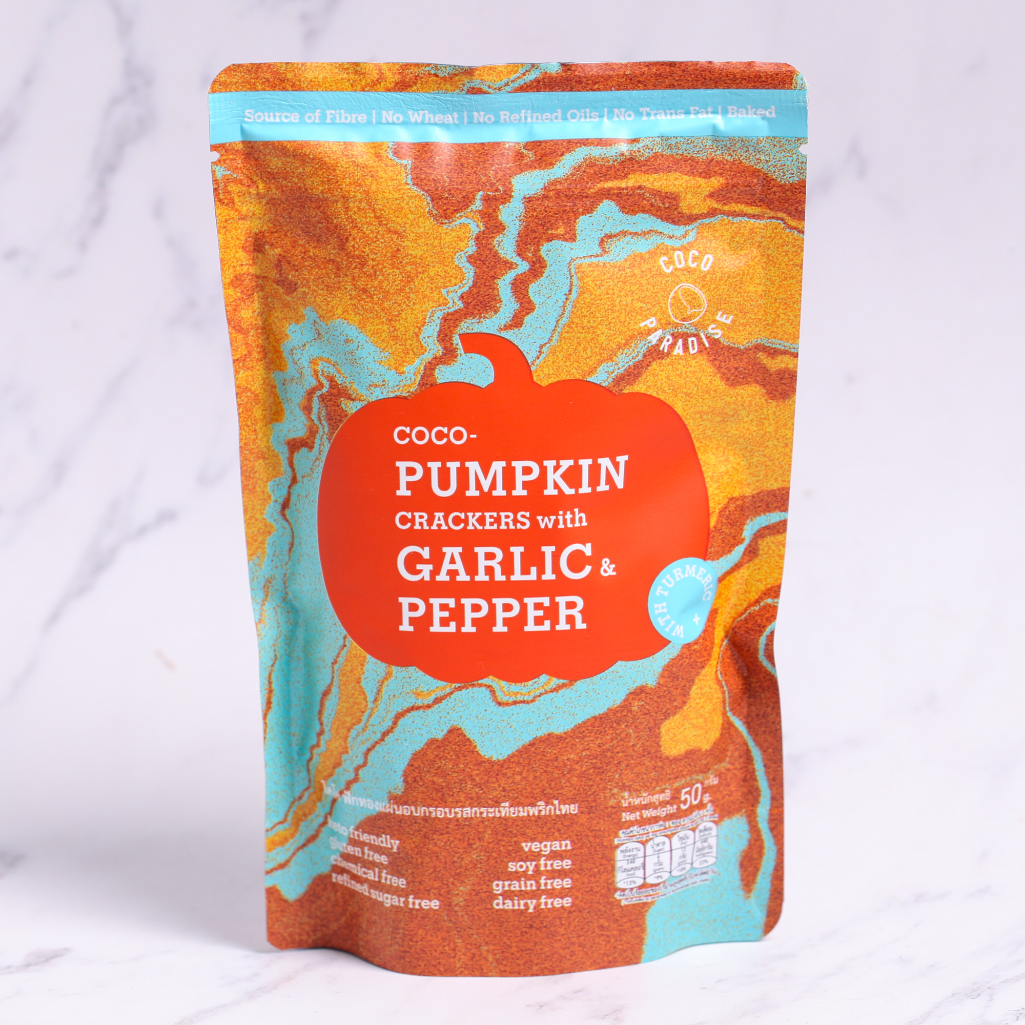Coco-Pumpkin Cracker w/ Garlic & Pepper by Coco Paradise